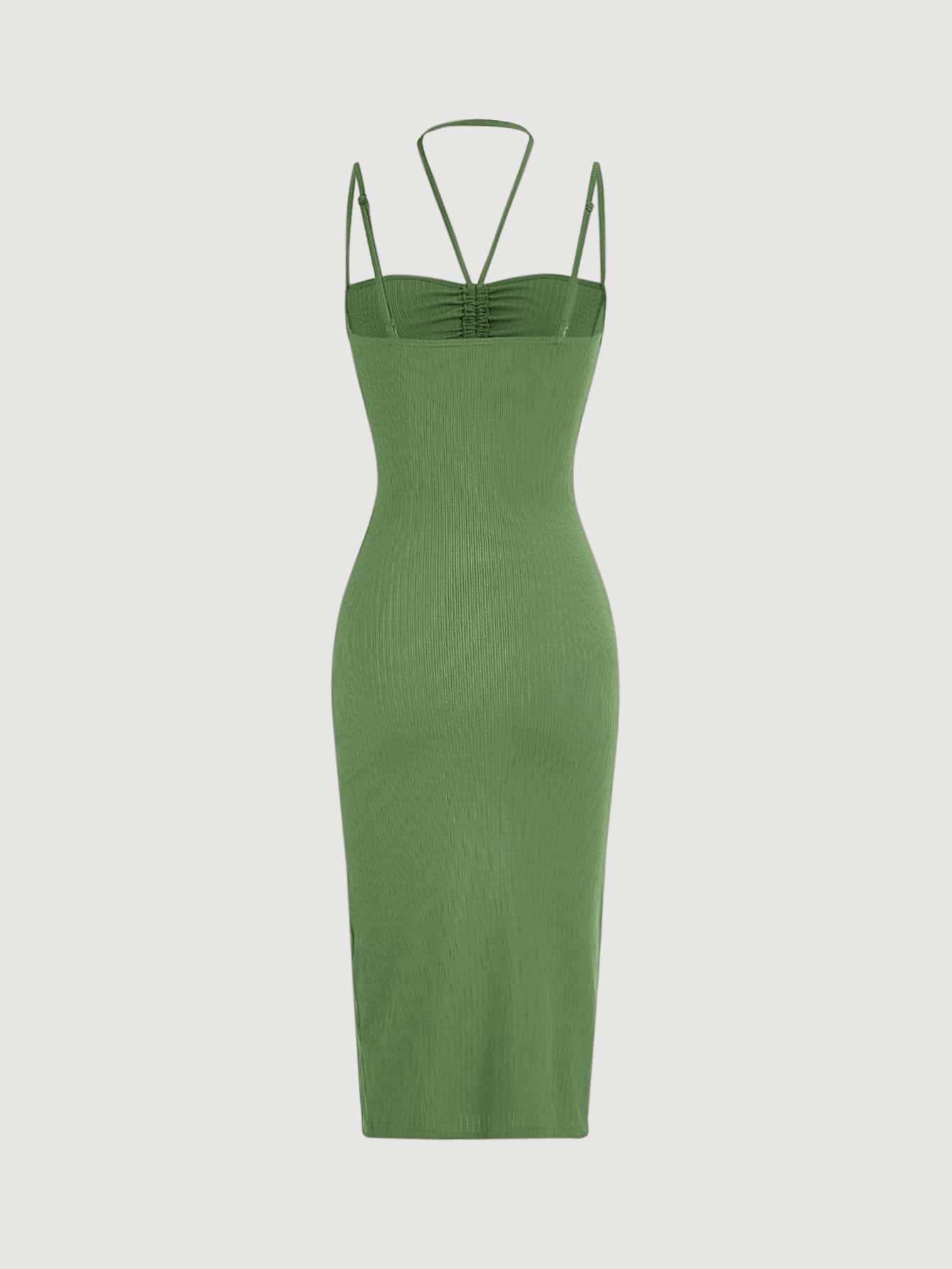 TRENDING Kleid mit Rüschen, Schlitz