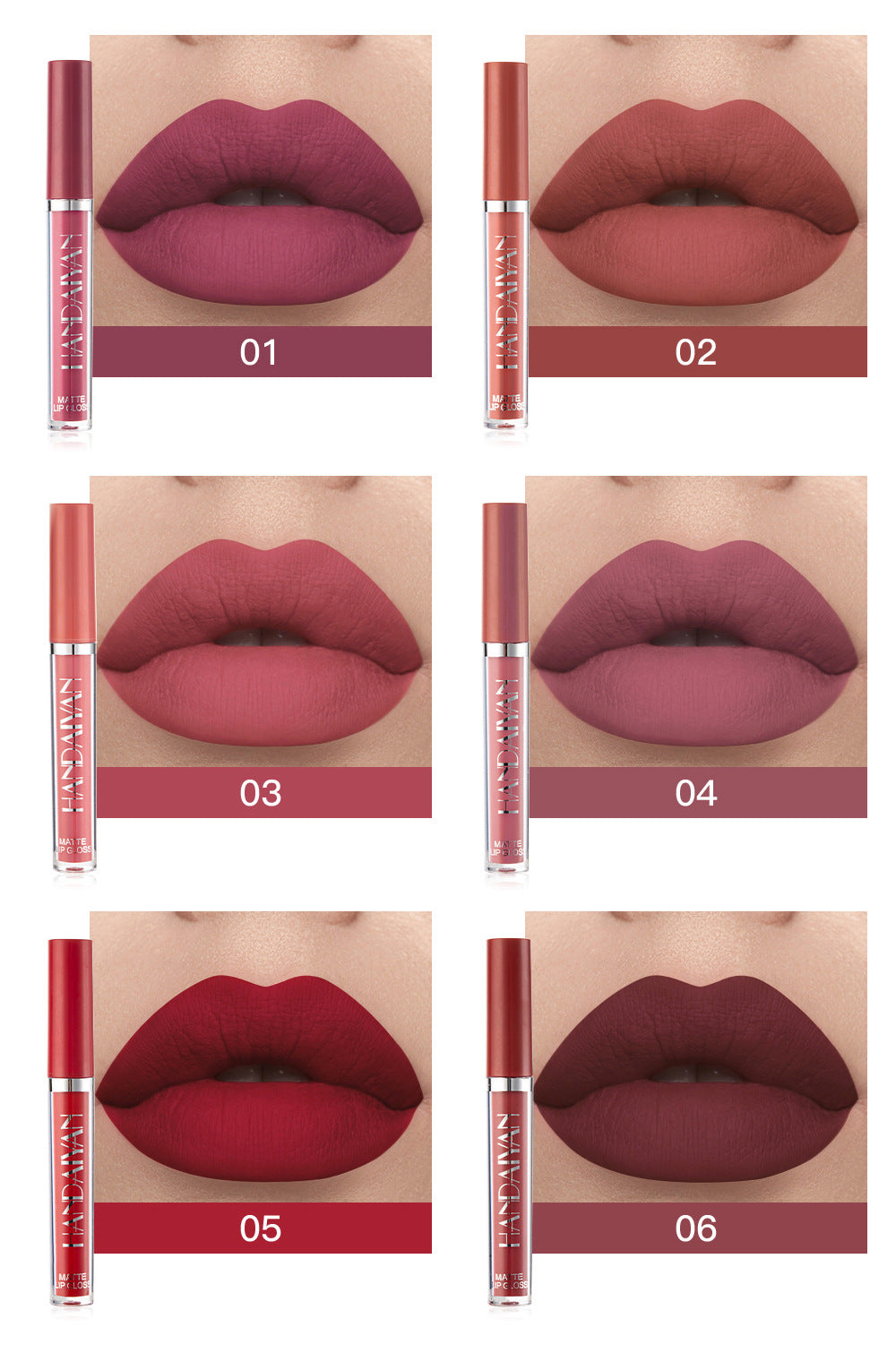 High Fixation Liquid Lipstick - Premium 6-Stucks Matte Lipstick Set