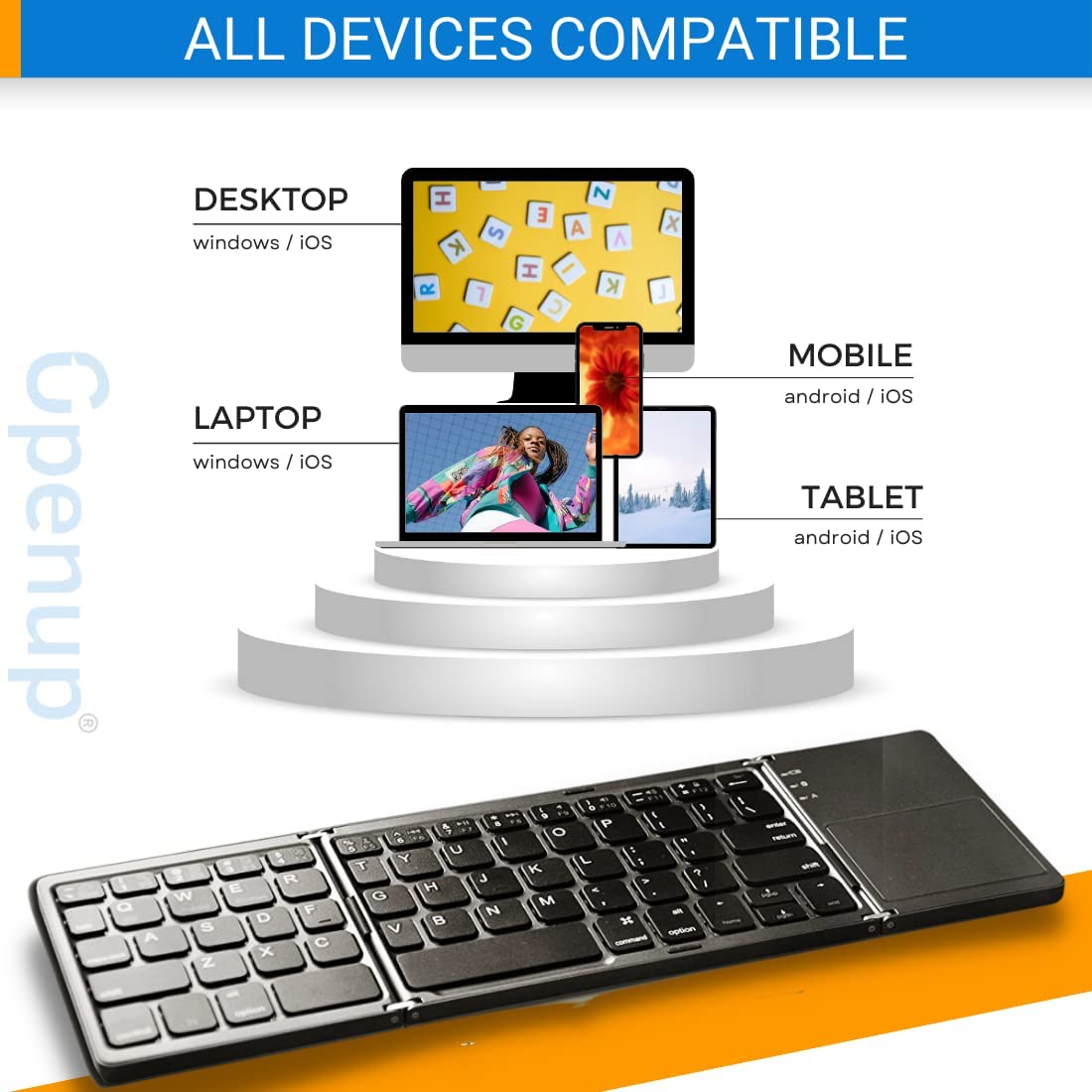 Keyless™ Faltbare drahtlose Bluetooth-Tastatur